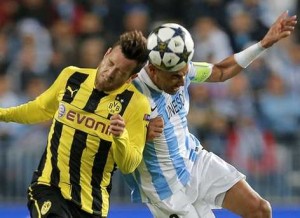 El Málaga no pudo vencer en casa al Borussia y tendrá que ir a Alemania a jugarse la clasificación.