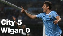 Jovetic, llegado este mercado, marcó dos de los goles en la victoria ante Wigan.
