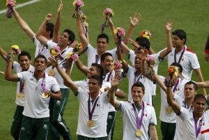 La celebración post medalla de oro.