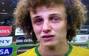 David Luiz no podía parar de llorar. 