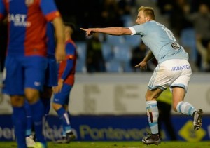 Guidetti anotó doblete en la victoria del Celta.