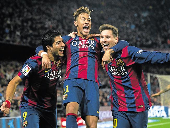 neymar luis suarez y messi