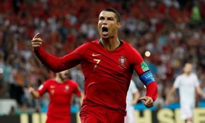 Cristiano Ronaldo anotó tres goles en el empate ante España.