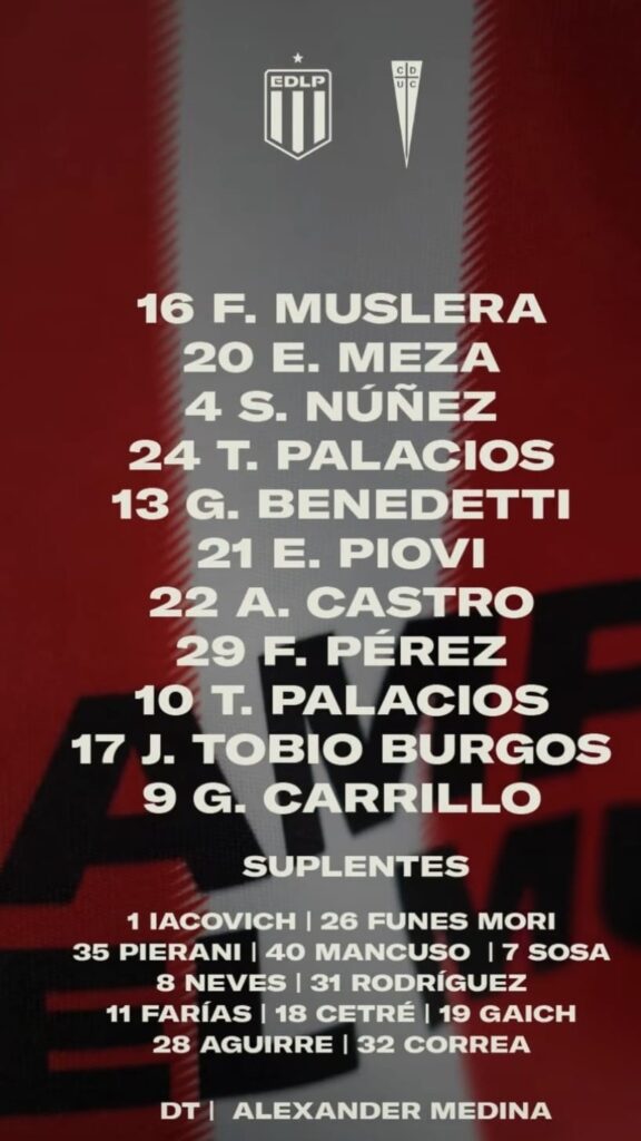 ¡Zampedri rescata un punto para la Católica! Empate 1-1 ante Estudiantes de La Plata 2 formacion estudiantes