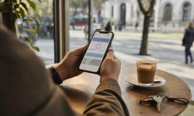 celular mujer aplicaciones cafe